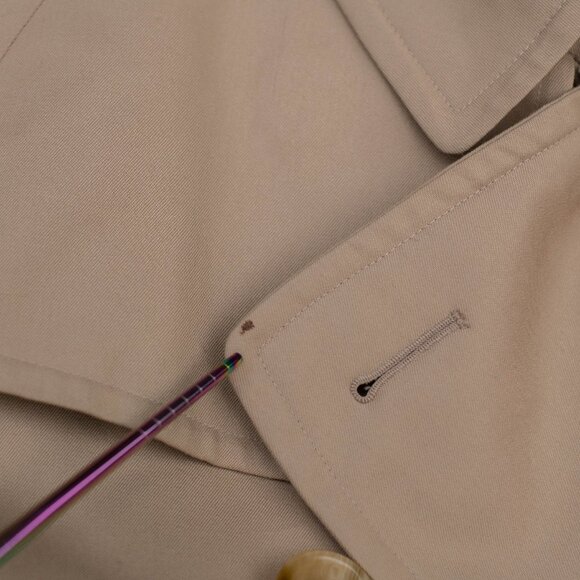 Vintage Burberrys Trench Coat Nova Check Belted Tan Mens L - Picture 15 of 16